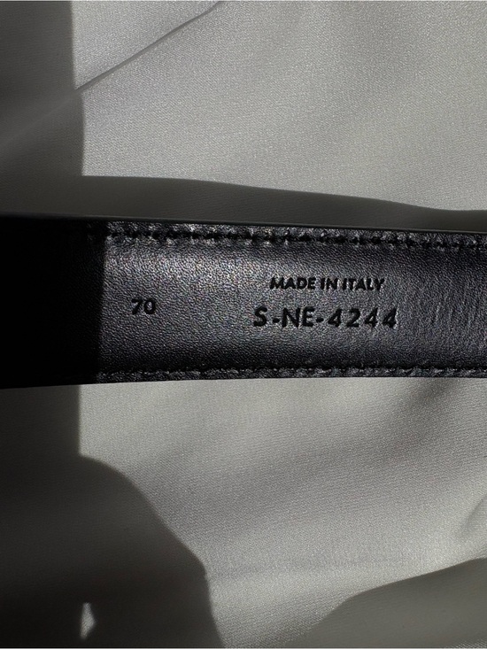 Celine Black Leather Belt with Gold Triomphe Buckle main image 6
